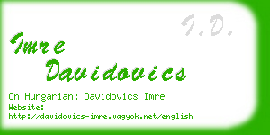 imre davidovics business card